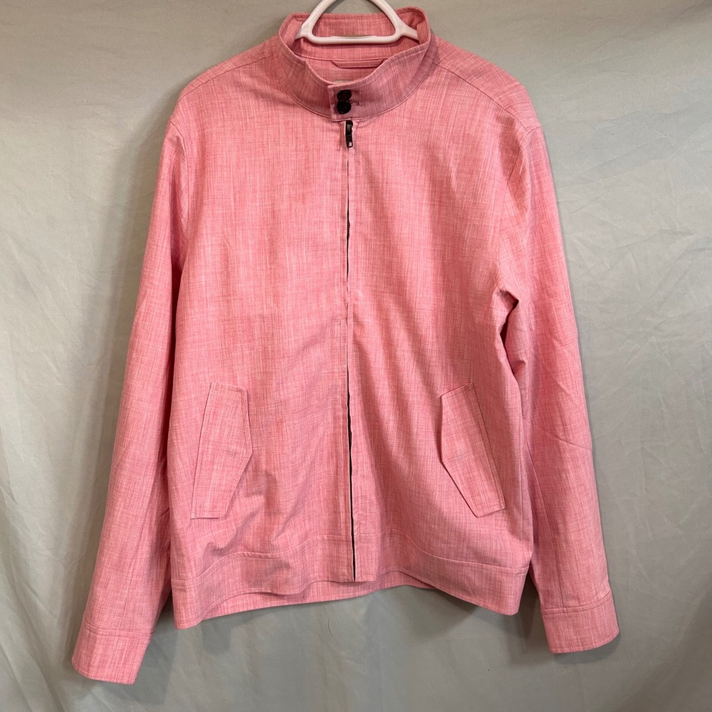 Hawker Rye Mens Pink Harrington Full Zip Jacket Size Medium Preppy